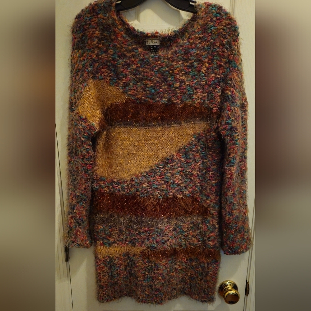 Mismash Vibrant Multi-Color Knit Super Soft Sweater - Size Large (US)